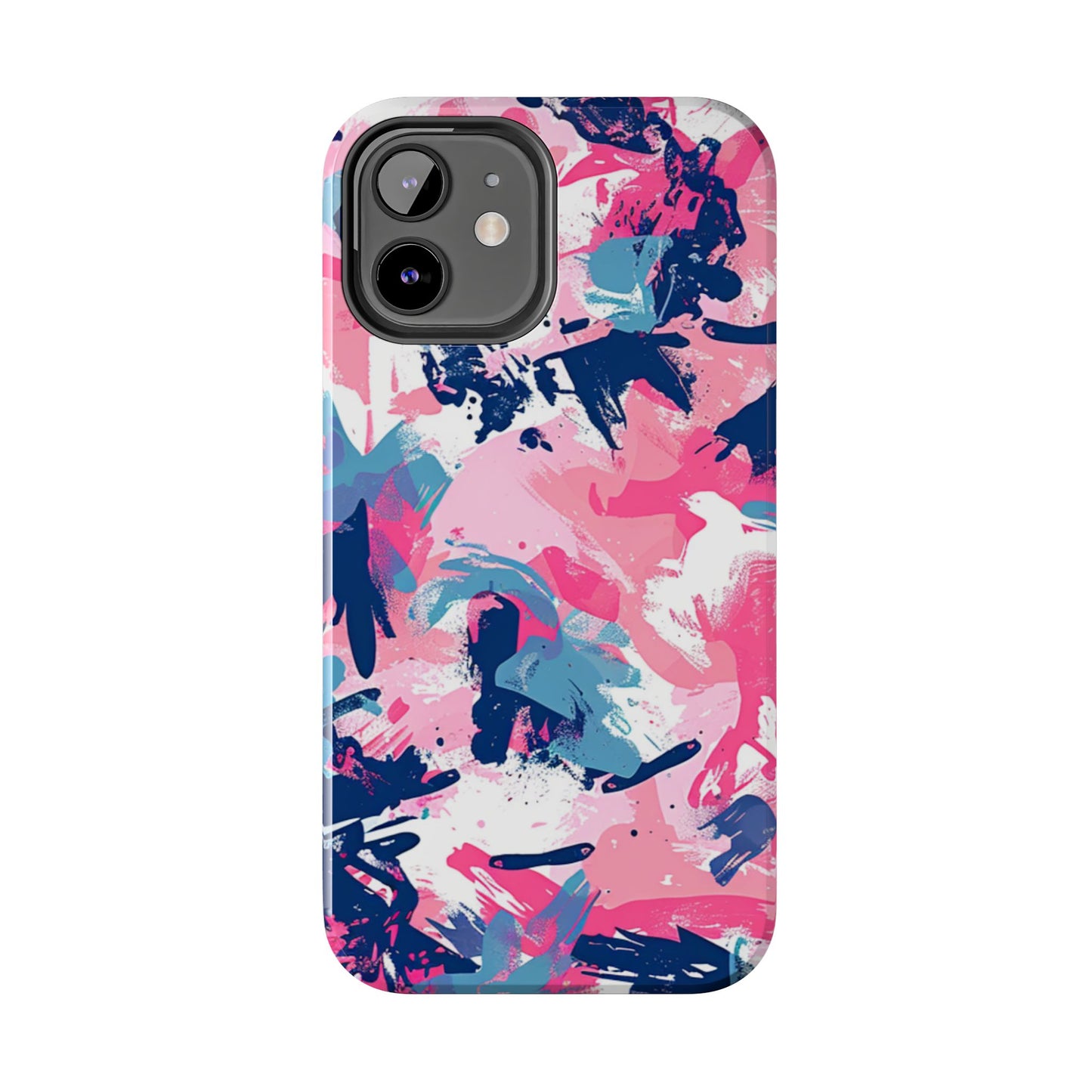 Vibrant Pink & Navy Abstract Splash – iPhone Case