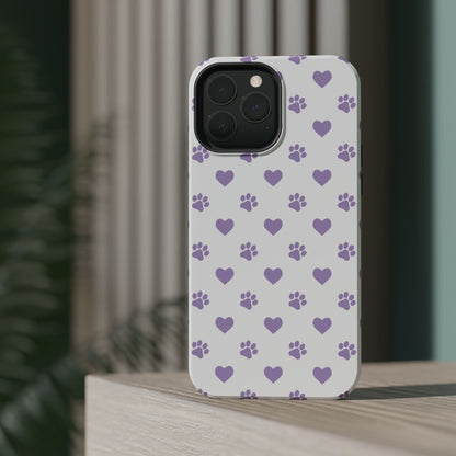 Paw Prints & Hearts – MagSafe iPhone Case with Adorable Pet-Lover Design