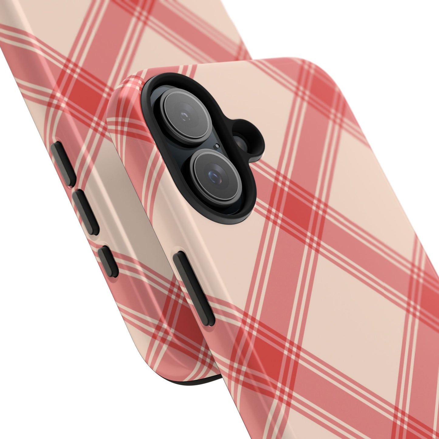 Soft Peachy Red Plaid iPhone Case