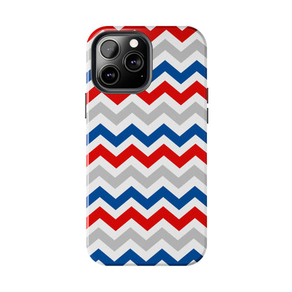 Patriotic Red, White & Blue Chevron – Geometric iPhone Case