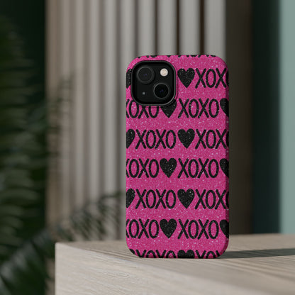 XOXO Glitter Hearts MagSafe Case