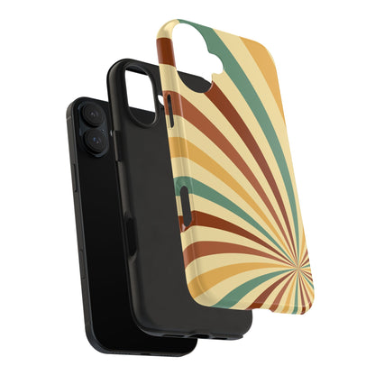 Earthy Retro Swirl iPhone Case – Dual-Layer Protection with 70s-Inspired Earth Tones