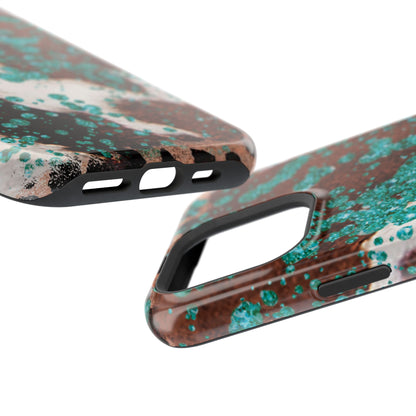 Teal Glitter Cowhide - MagSafe iPhone Series Case