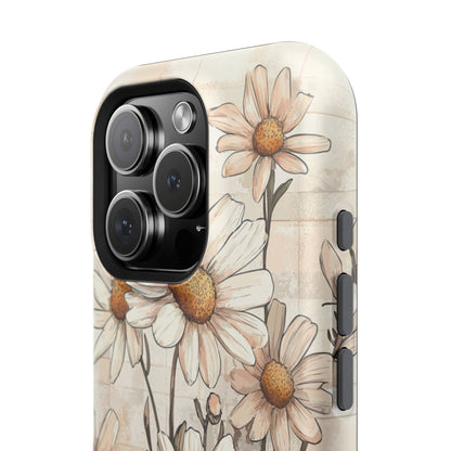 Pastel Daisy MagSafe iPhone Case - Elegant Floral Protective Cover