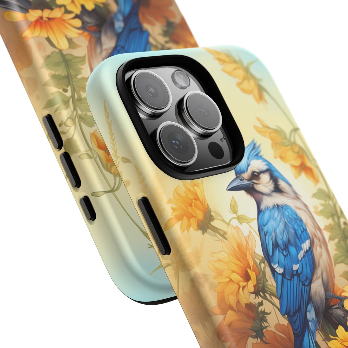 Blue Jay & Sunflowers Phone Case - Perfect Gift for Bird Lovers!