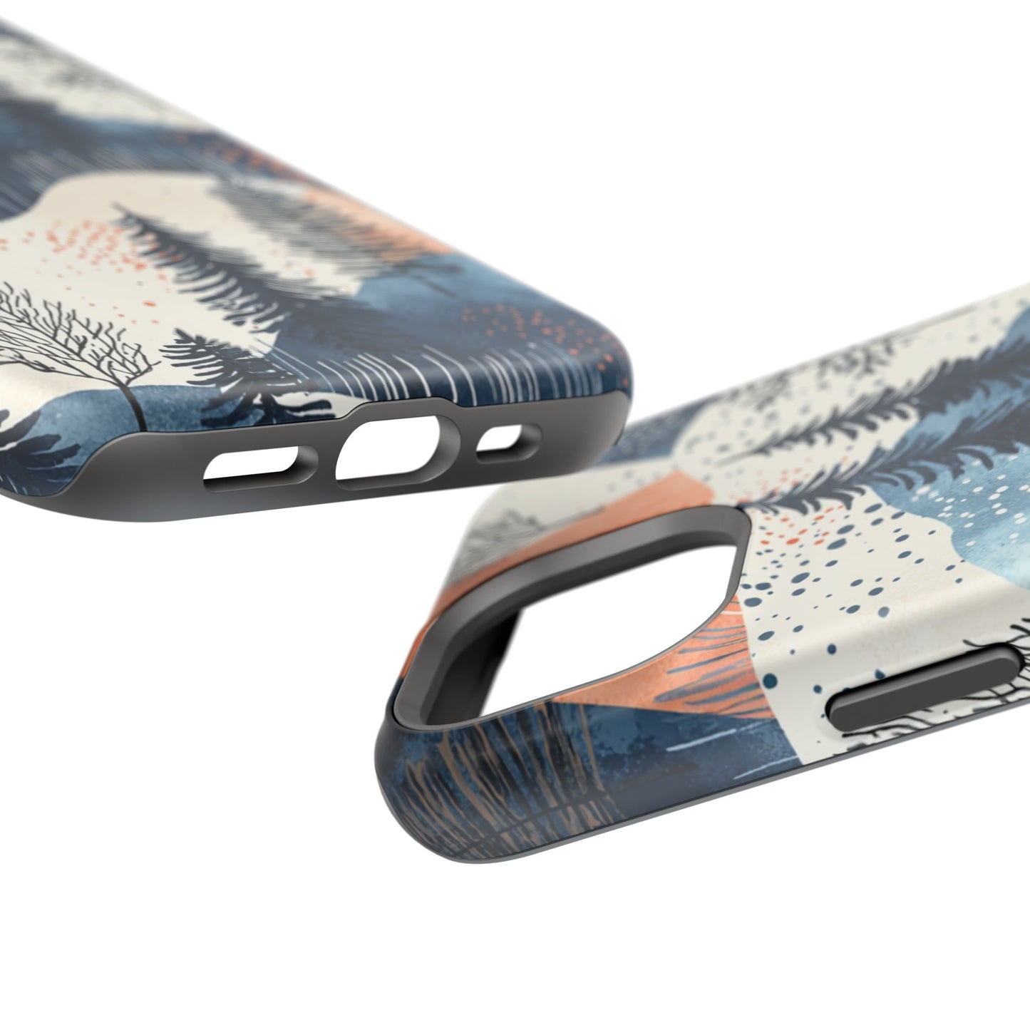 Winter Forest MagSafe iPhone Case | Watercolor Trees & Mountains