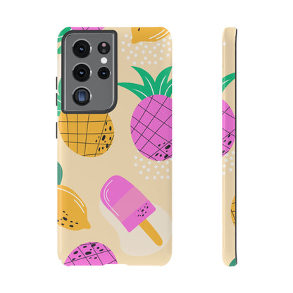 Tropical Pop Samsung Galaxy Case – Fun Pineapple & Lemon Design with Vibrant Summery Colors