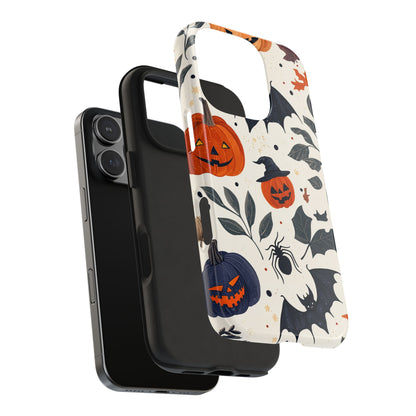 Spooky Halloween iPhone Case – Pumpkins, Bats, and Spider Design