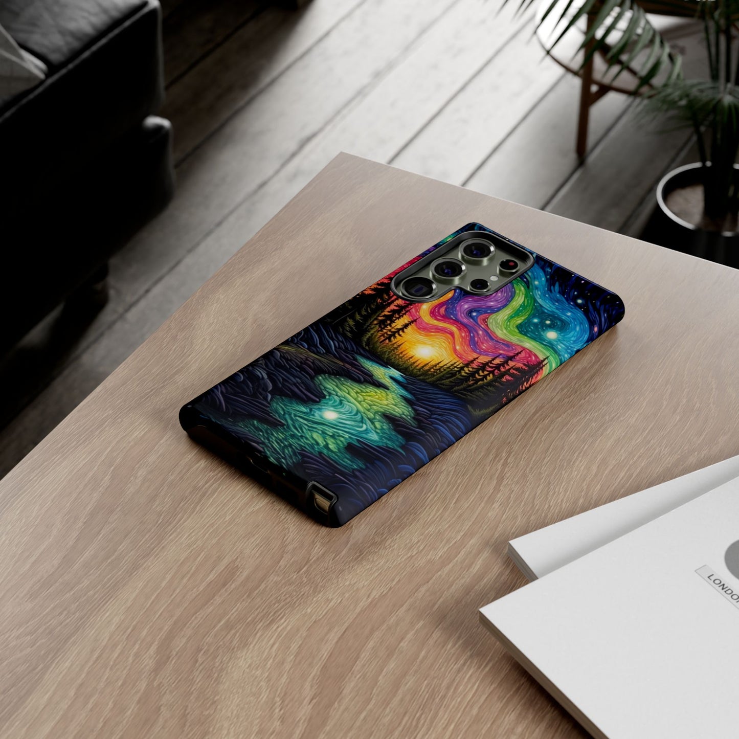 Celestial Nightscape Samsung Galaxy Case – Vibrant River and Starry Sky Design