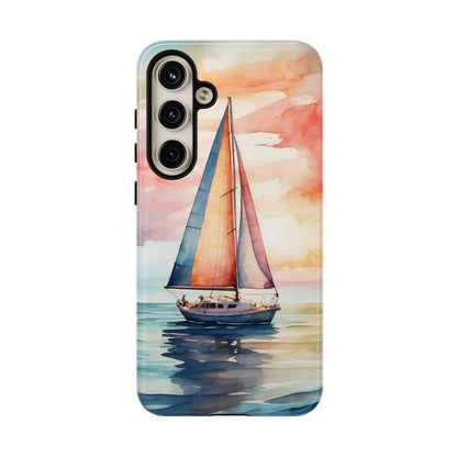 Sailboat Sunset Samsung Galaxy Case – Vibrant Watercolor Design