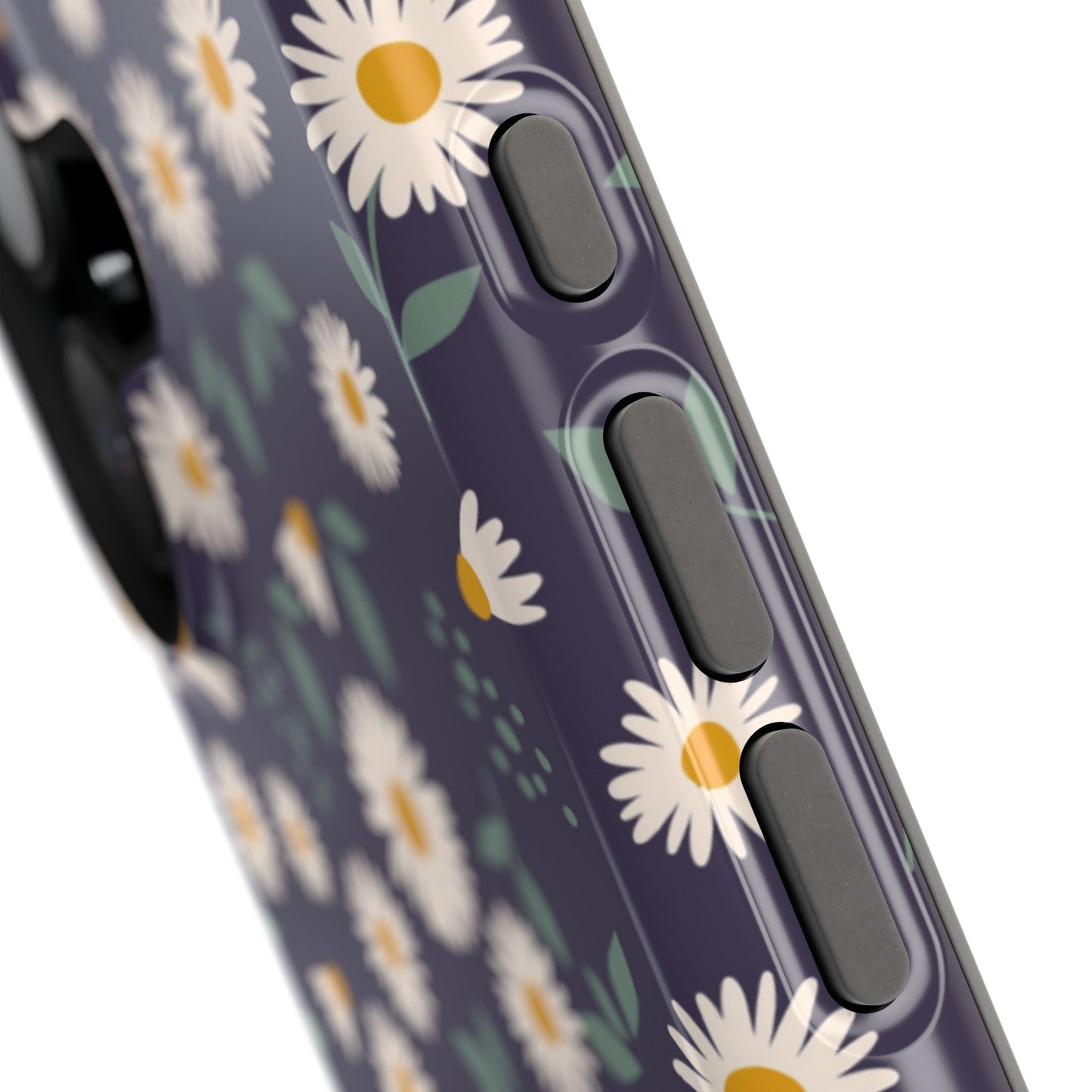 Midnight Daisy MagSafe iPhone Case – Dark Navy Floral Design, Slim and Protective