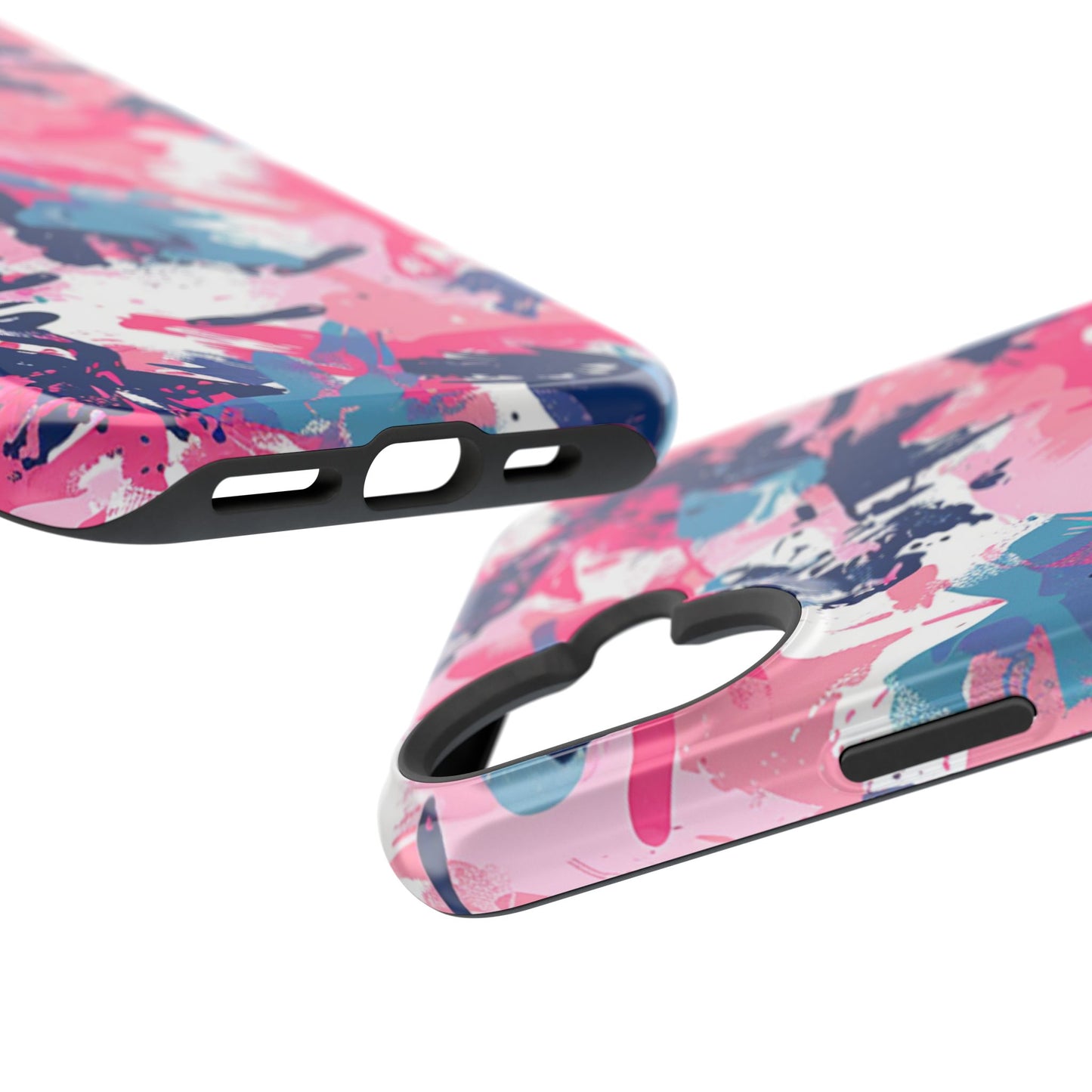 Vibrant Pink & Navy Abstract Splash – MagSafe iPhone Case