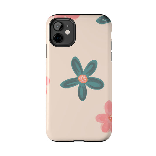 Vintage Floral Tough iPhone Case – Soft Matte Finish with Dual-Layer Protection