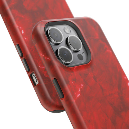 Bold Red Marble MagSafe iPhone Case – Luxe Design Meets Magnetic Precision