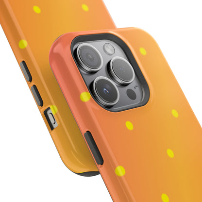 Sunset Gradient Polka Dots MagSafe iPhone Case – Shockproof, Matte Finish, Dual-Layer Protection