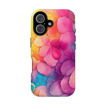 Sunset Petals Watercolor MagSafe iPhone Case – Slim Design, Glossy Finish