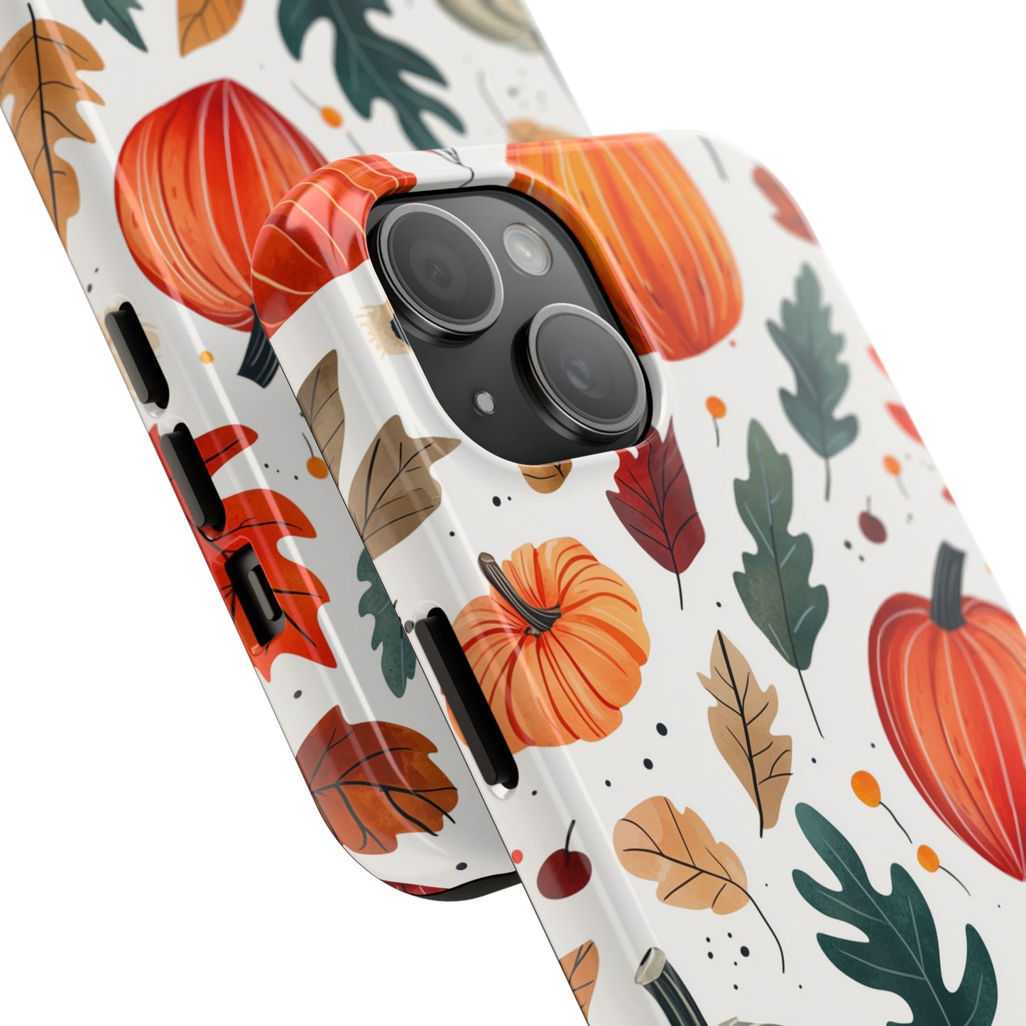 Autumn Harvest iPhone Case - Pumpkin and Fall Leaf Design