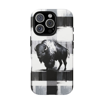 Black White Buffalo Plaid Phone Case!