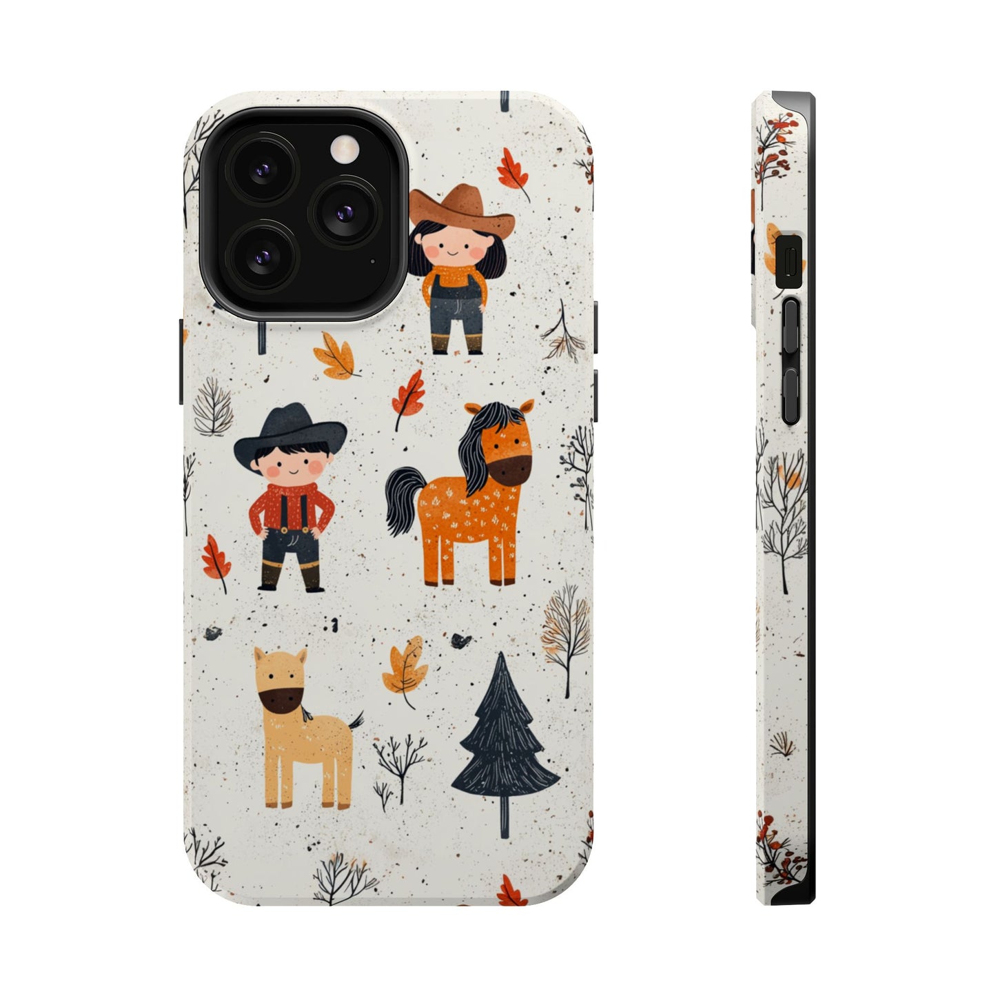 Cowboy Adventures Tough MagSafe iPhone Case – Cute Western Theme, Dual-Layer Protection