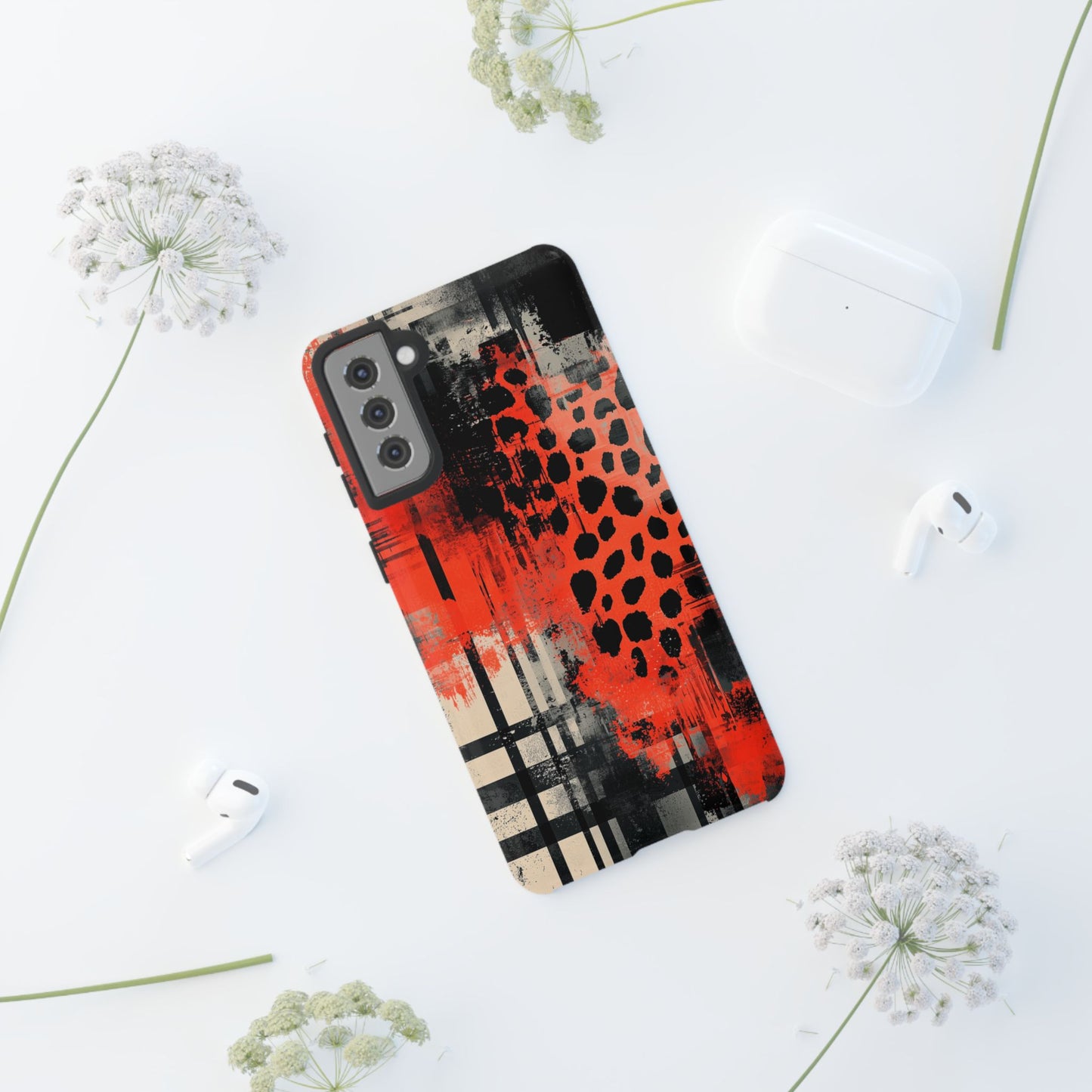 Cheetah Plaid Case – Red & Black Pattern