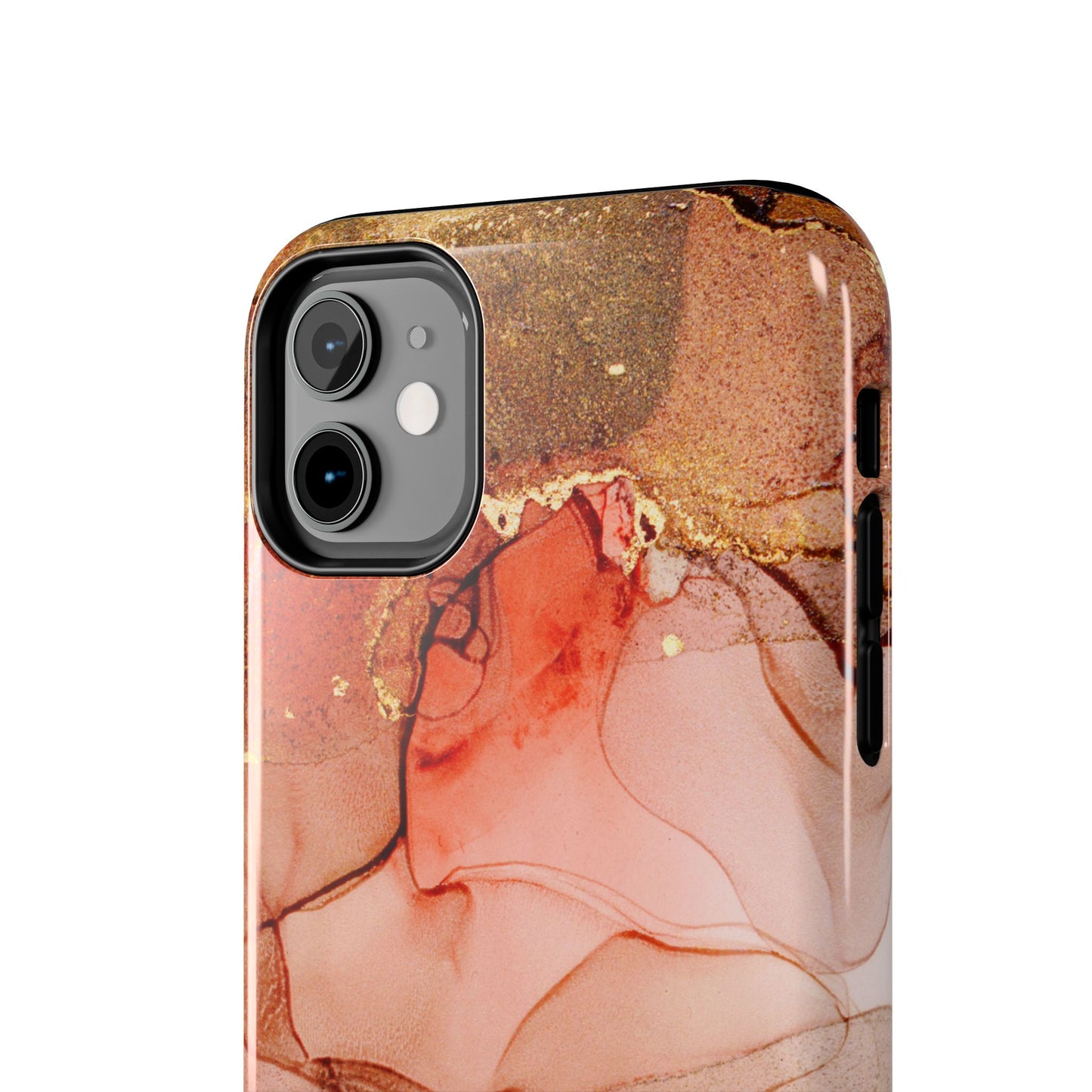 Ruby Red Marble Samsung Galaxy Case - Elegant Red Marble with Gold Accents