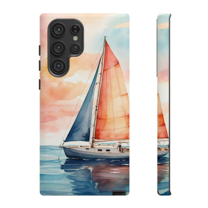 Sunset Sail Samsung Galaxy Case – Watercolor Sailboat and Sky Design