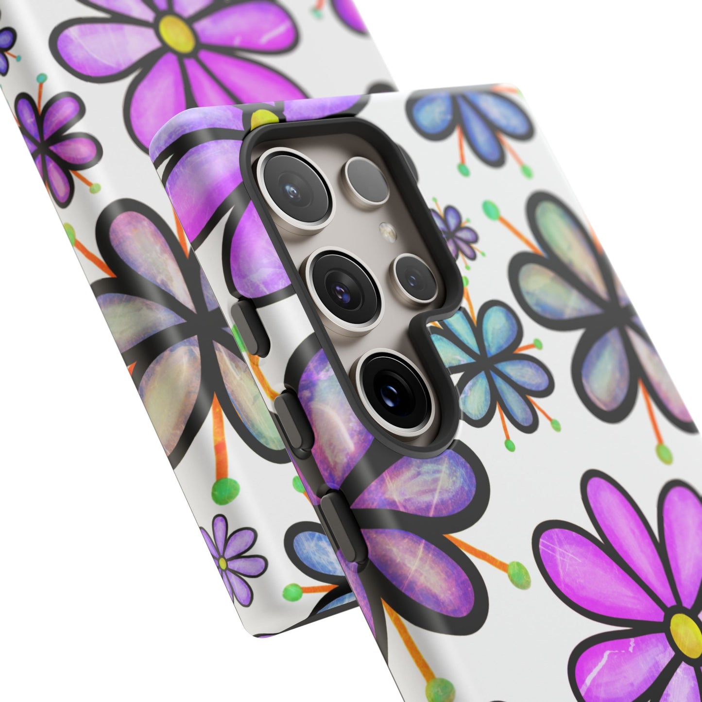 Whimsical Lavender Floral Samsung Galaxy Case – Ultra-Slim, High-Gloss Finish