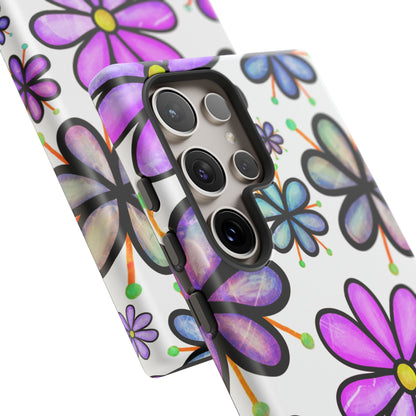 Whimsical Lavender Floral Samsung Galaxy Case – Ultra-Slim, High-Gloss Finish