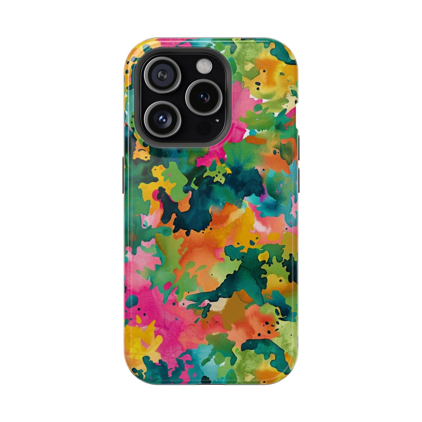 Vibrant Watercolor Splash MagSafe Case – Colorful Abstract Design with MagSafe Compatibility