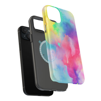 Pastel Watercolor Dream MagSafe iPhone Case – Slim Profile, Glossy Finish