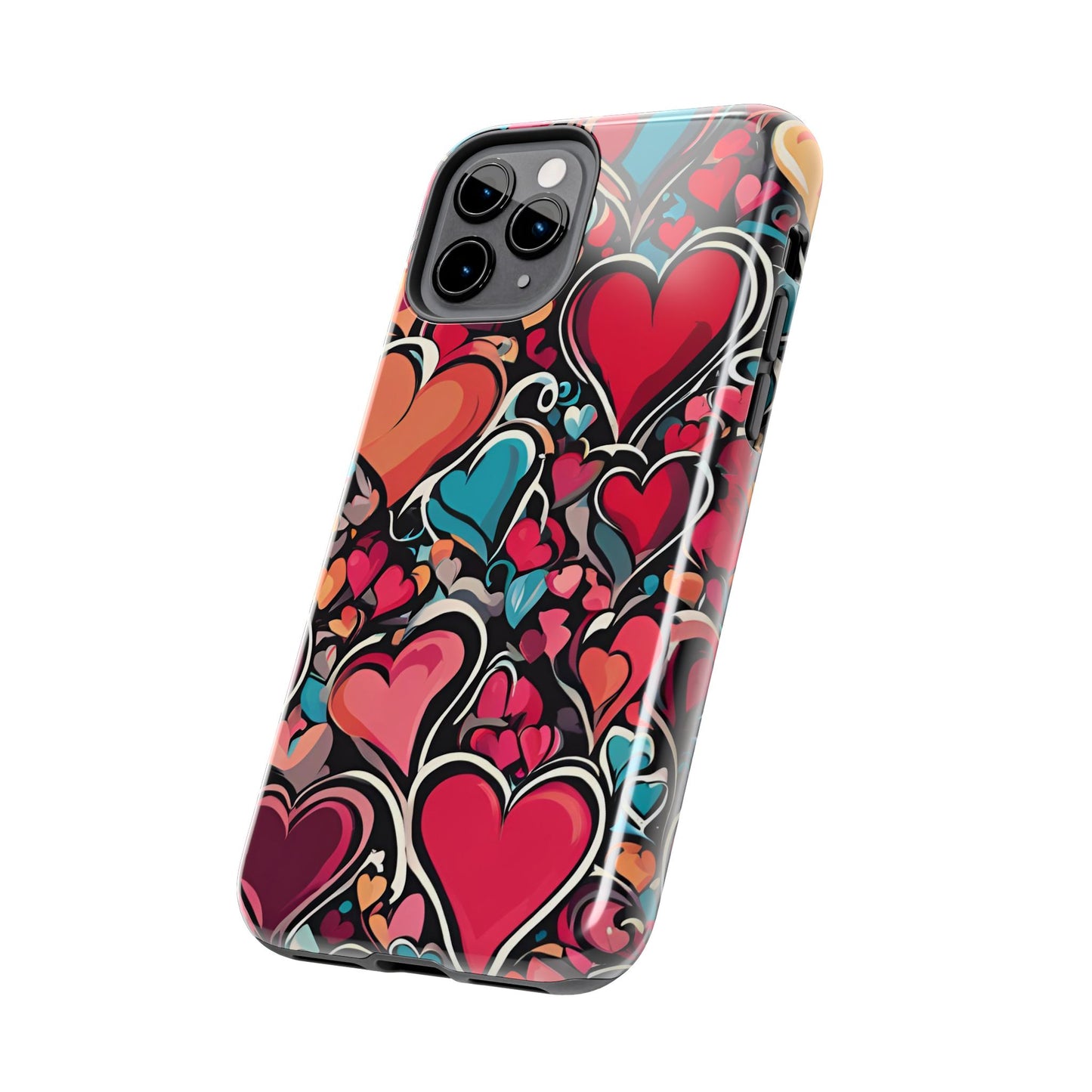 Vibrant Multicolor Heart Art – iPhone Case