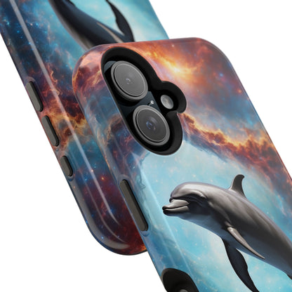 Cosmic Dolphin Space Vibes - MagSafe-Compatible Case