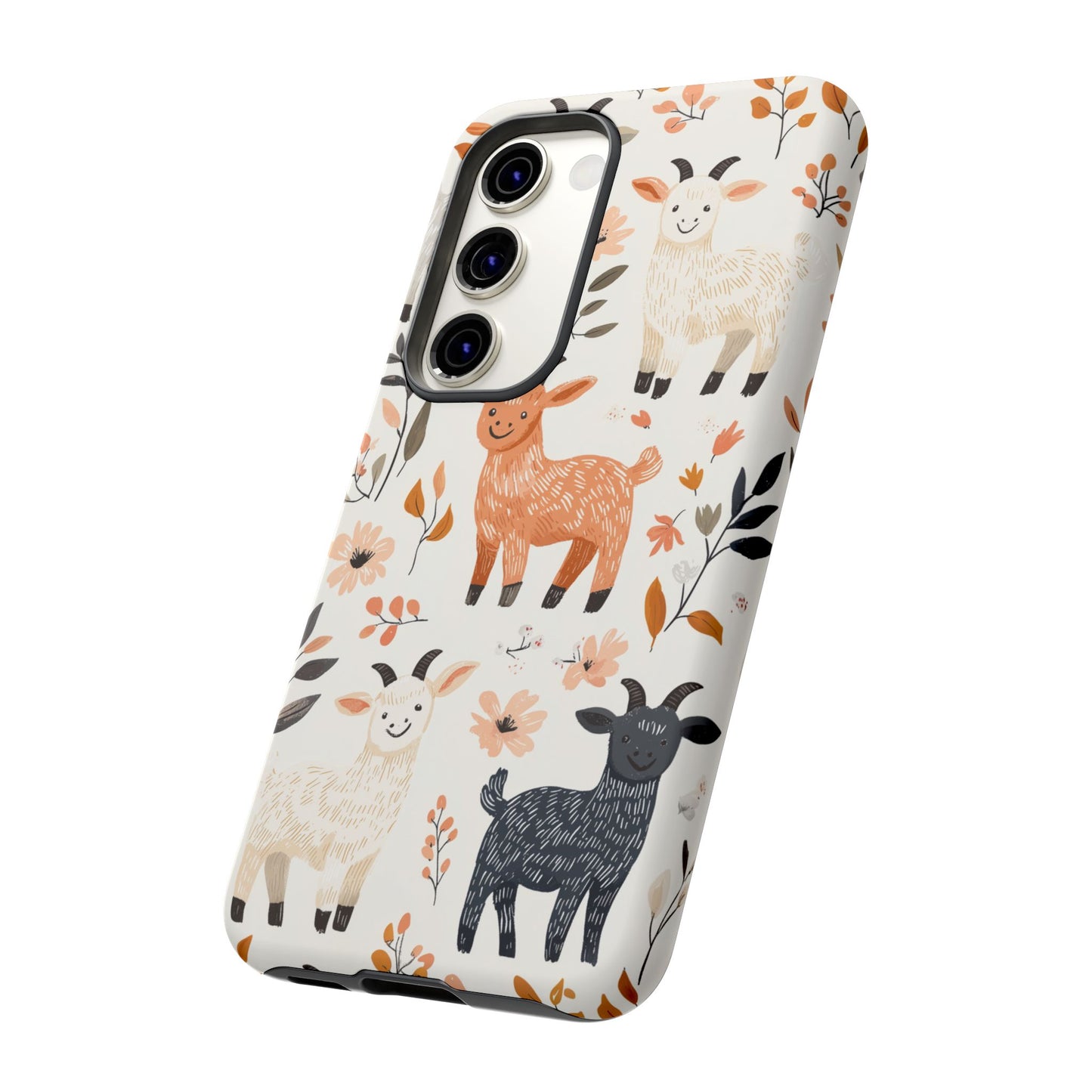 Samsung Galaxy Case: Smiley Goats & Dried Flowers – Vintage Charm