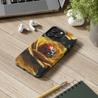 iPhone Case: Ladybug on Yellow Petals