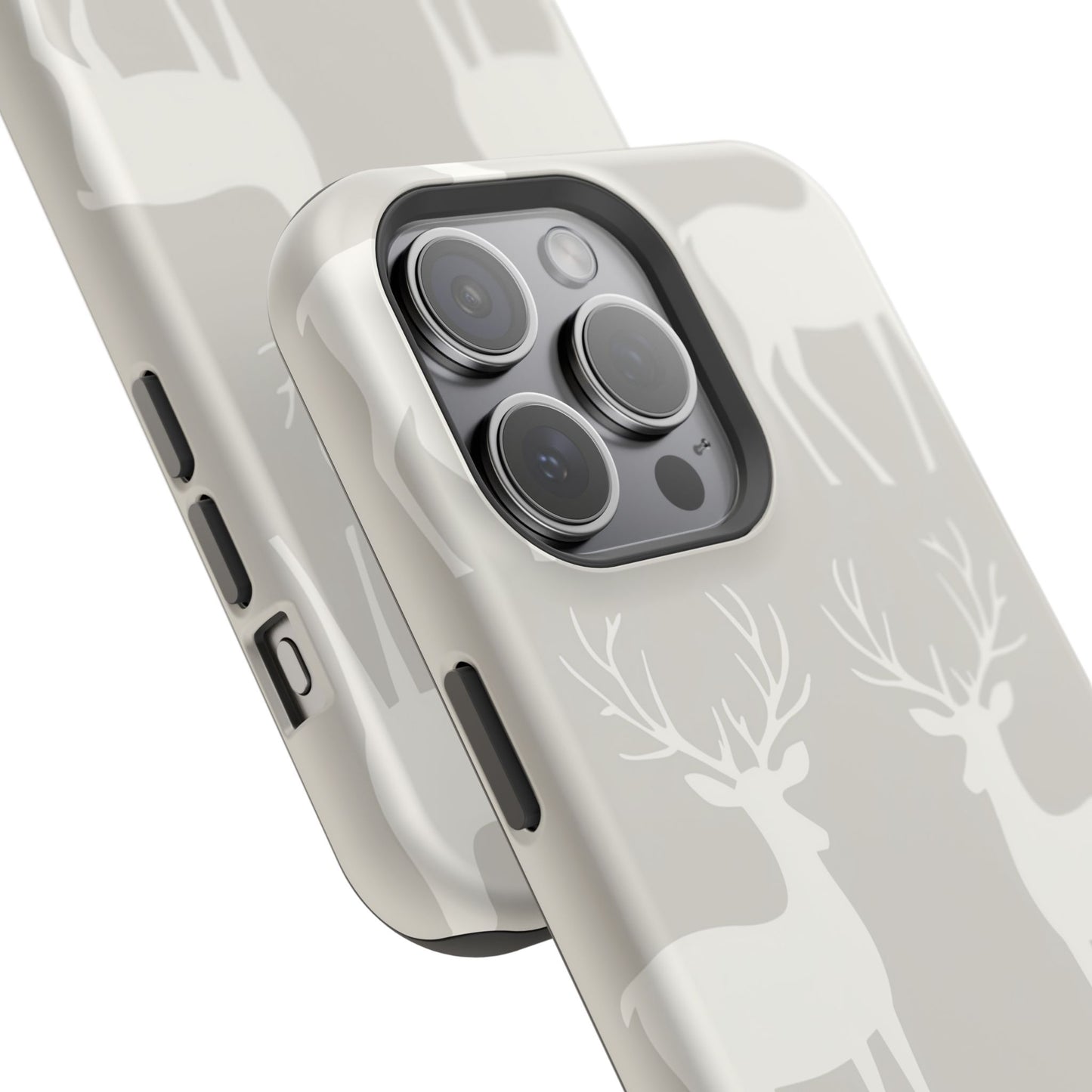 Elegant White Reindeer Pattern – MagSafe iPhone Series Case