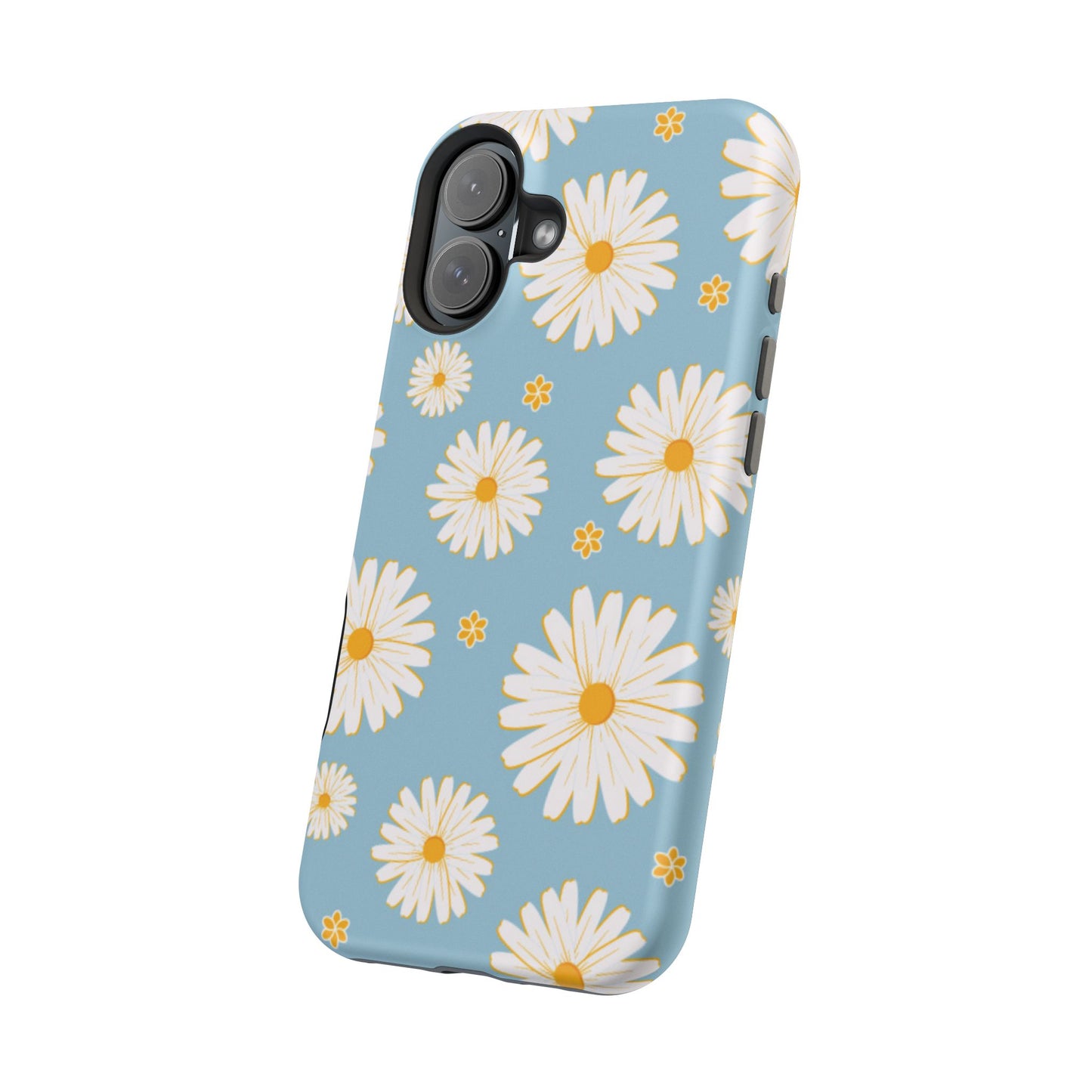 Bright Daisy MagSafe iPhone Case – Light Blue Background, Shockproof and Slim Design