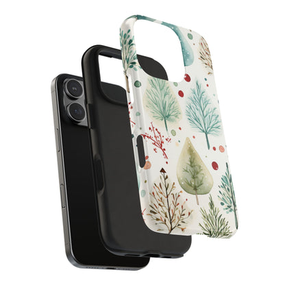 Watercolor Winter Trees iPhone Case – Nature-Inspired, Holiday Theme Protective Cover