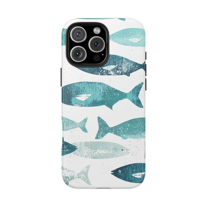 Vintage Blue Fish Print - iPhone Series Case