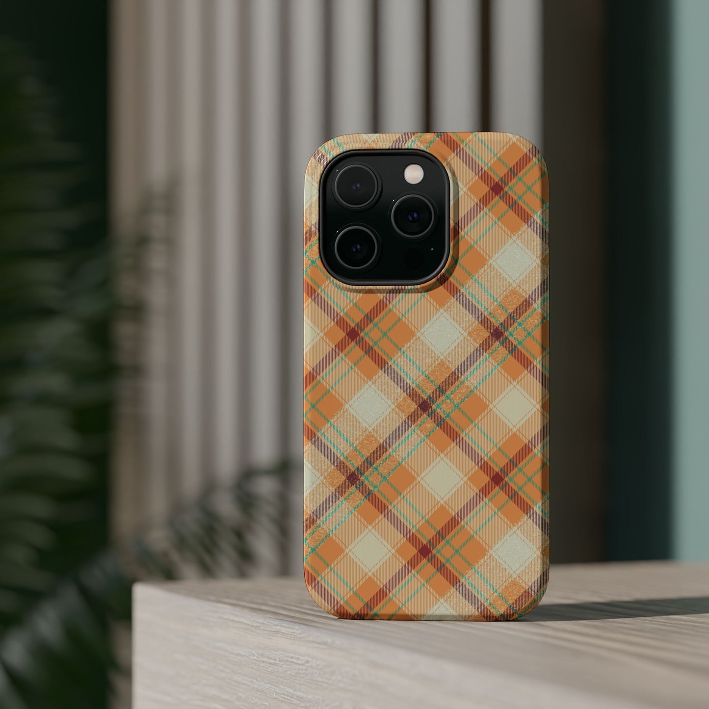 MagSafe Case - Warm Autumn Plaid Design