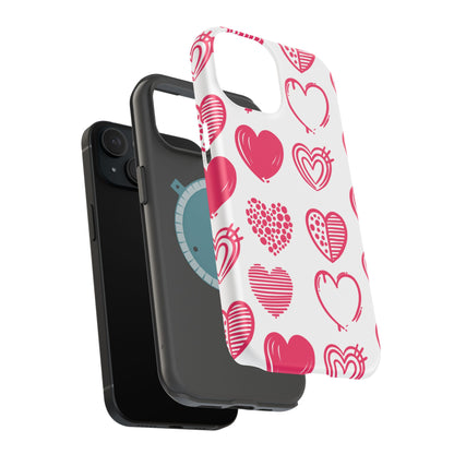 Funky Pink Hearts – MagSafe iPhone Case