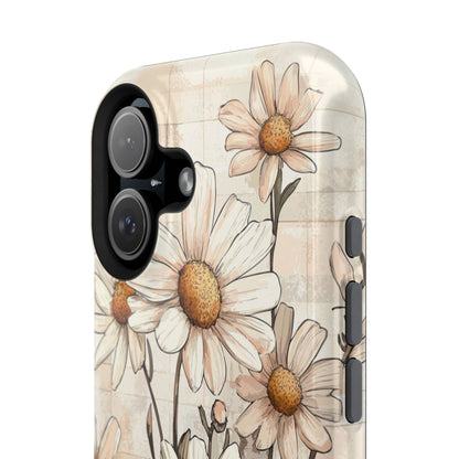 Pastel Daisy MagSafe iPhone Case - Elegant Floral Protective Cover