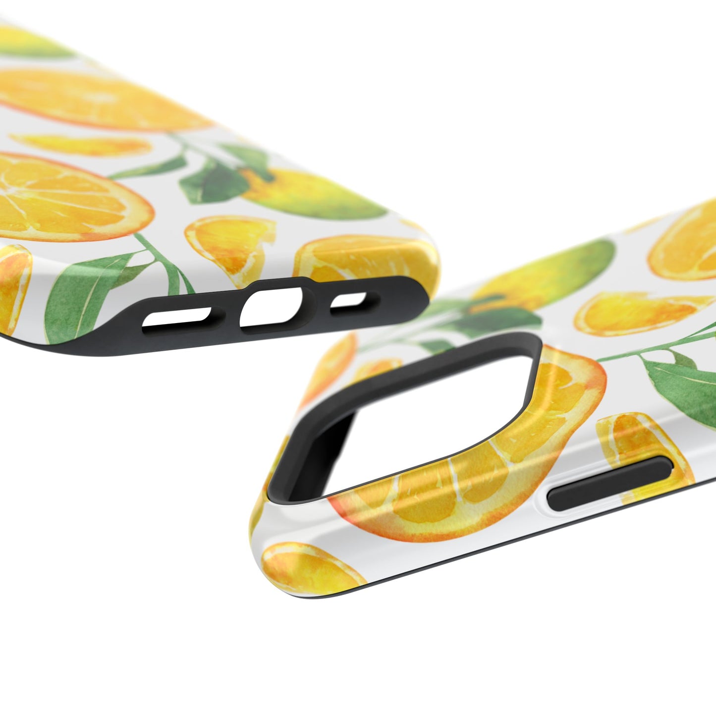 Sunny Citrus Grove Tough MagSafe iPhone Case – Watercolor Orange Design, Dual-Layer Protection