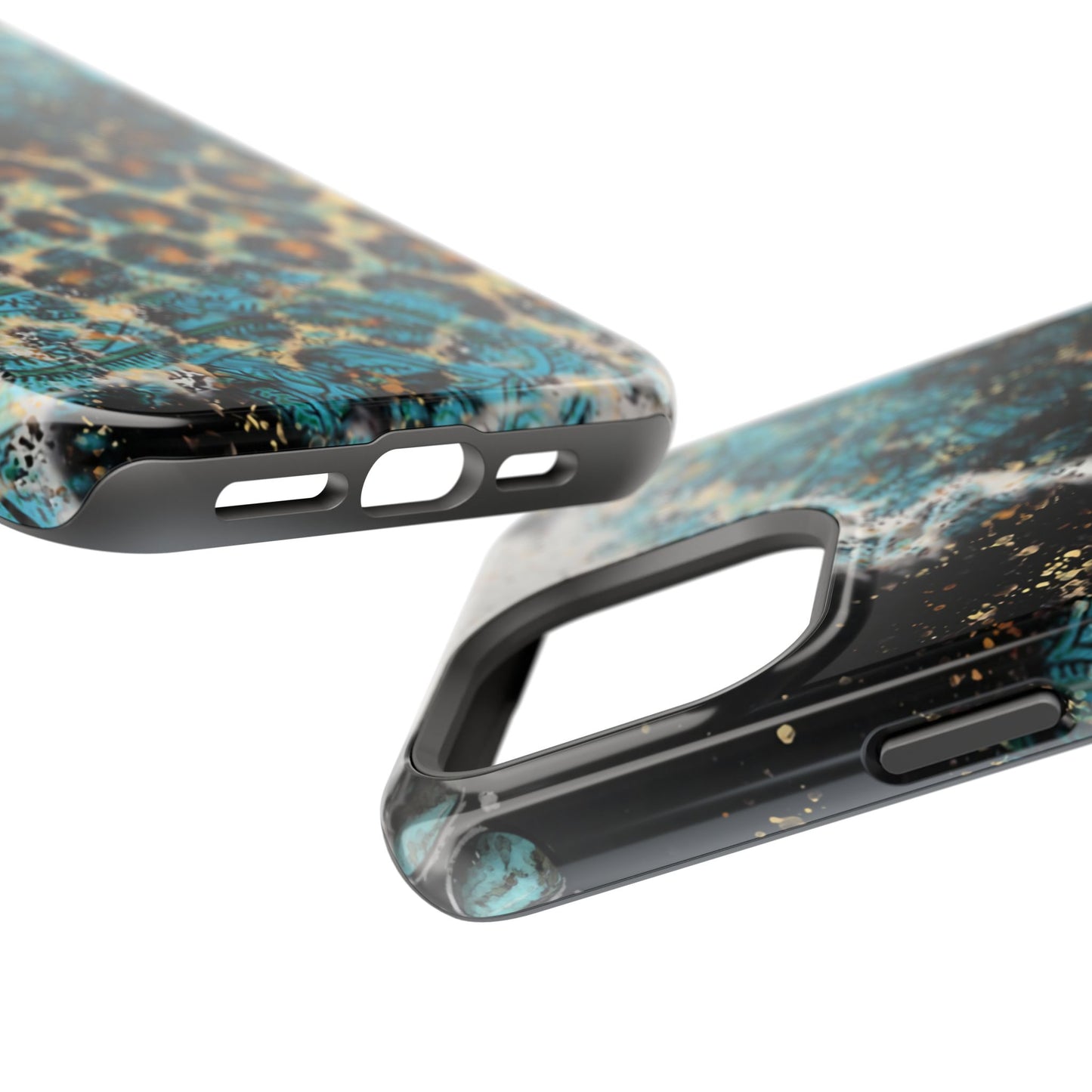 Turquoise Paisley Cowhide Leopard - MagSafe iPhone Series Case