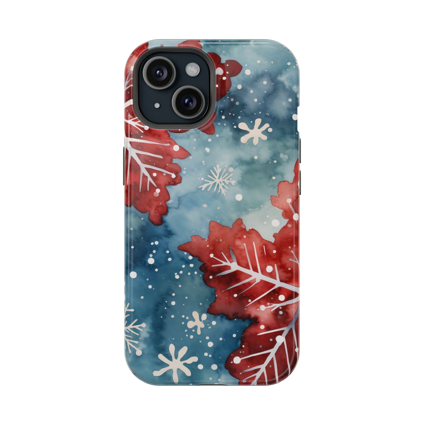 Crimson Snowflake Charm – MagSafe iPhone Case