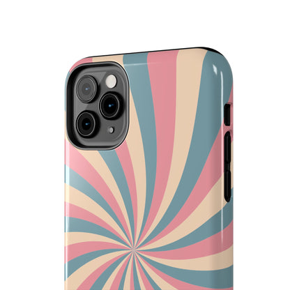 Vintage Pastel Swirl iPhone Case – Dual-Layer Protection with 70s-Inspired Design