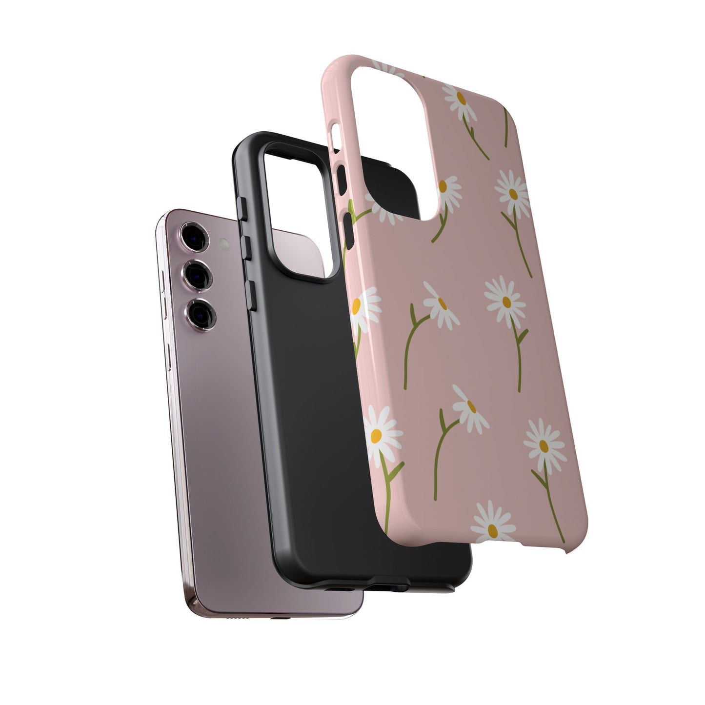 Daisy Delight Tough Samsung Galaxy Case – Cute Floral Design with Dual-Layer Protection