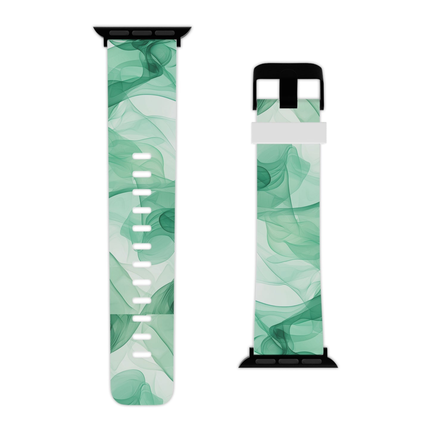 Translucent Flowing Green Fabric Apple Watch Band