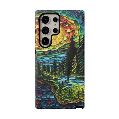 Radiant Forest Sunset Samsung Galaxy Case – Artistic Landscape Design