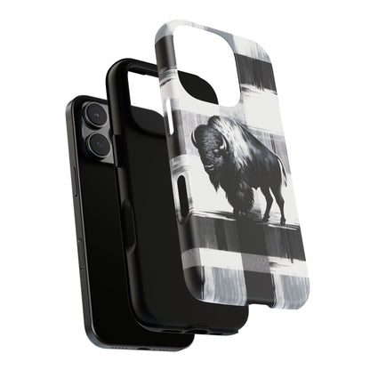 Black White Buffalo Plaid Phone Case!