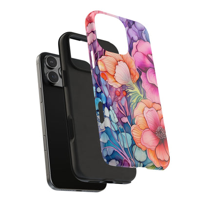 Bright Watercolor Floral Splash iPhone Series Case – Bold Artistic Design